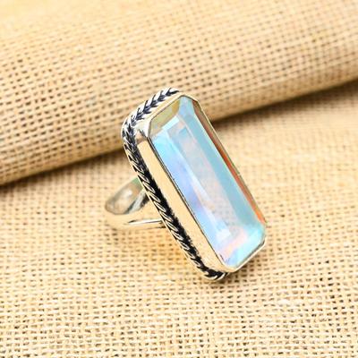 Ravishing Rainbow Mystic Topaz Gemstone Handmade 925 Solid Sterling Silver Jewelry Ring For Her