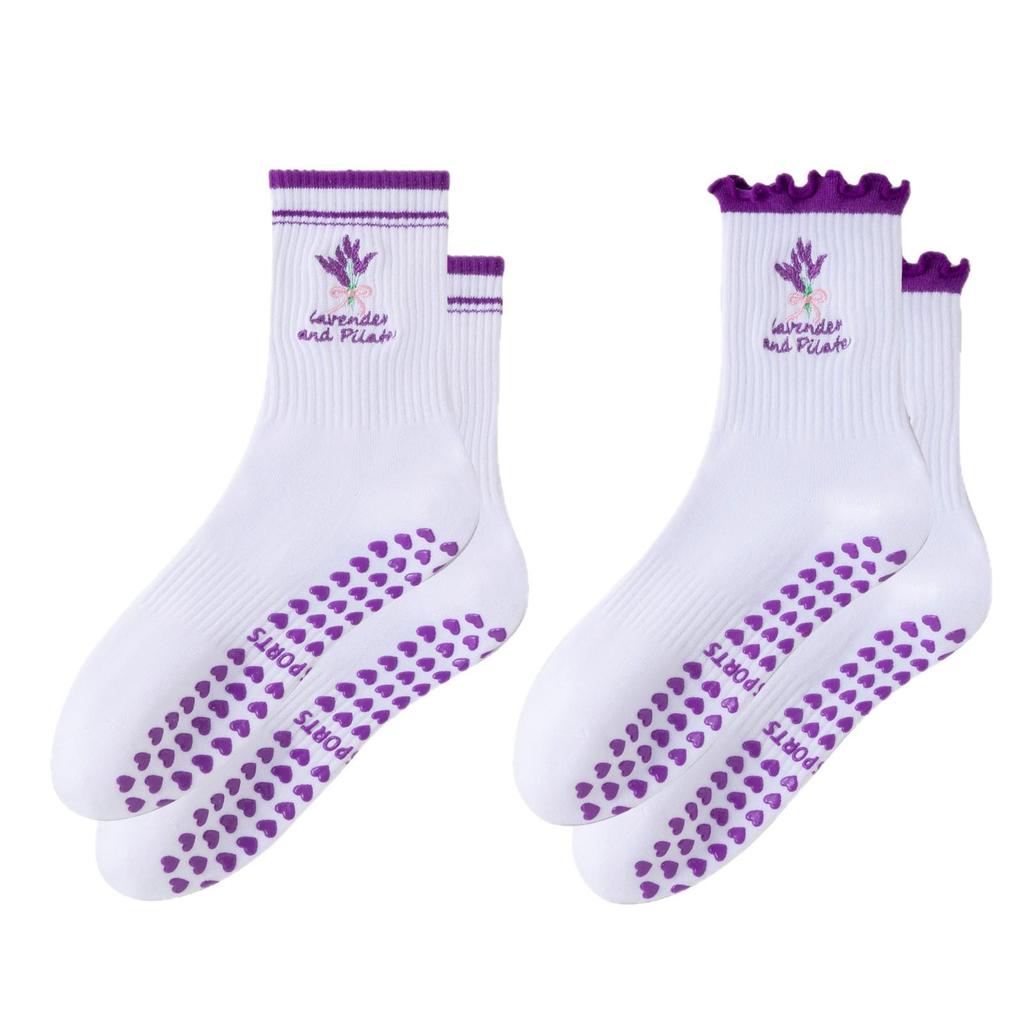 Women's Professional Anti-Slip Yoga & Pilates Socks - Silicone Grip Cotton Socks for Ballet, Fitness, and Outdoor Sports