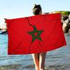 Morocco Map Flag Microfiber Beach Towel Absorbent Quick dry Soft Yoga Swimming Resort Mountain Climbing Towel