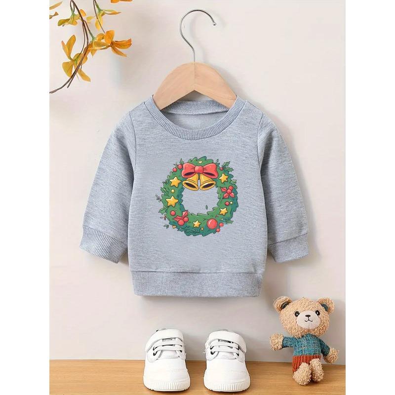 European Sizes Christmas Dreamy and Sweet Printed Pattern, Skin Friendly and Durable for 0-3 Year Old Kids. Versatile Thin  Round Neck Hoodie