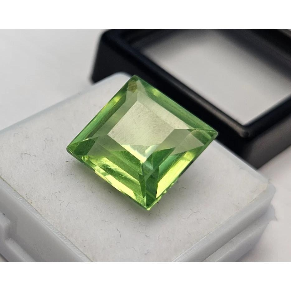 Princess Cut Natural Green Peridot 12+ Ct Stunning Certified Loose Gemstone