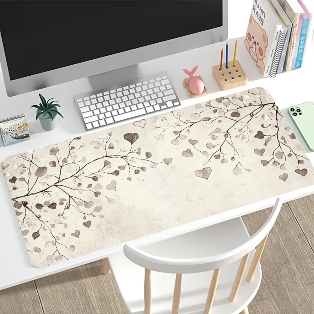 Estética Floral de Rama Vintage Alfombrilla Grande para Escritorio Base de Goma Antideslizante Alfombrilla para Teclado y Ratón Para PC Portátil Oficina ESport Trabajo Diario