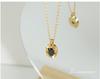 Elegant Black Zircon Oval Pendant Necklace - Gold-Plated Versatile Clavicle Chain for Women