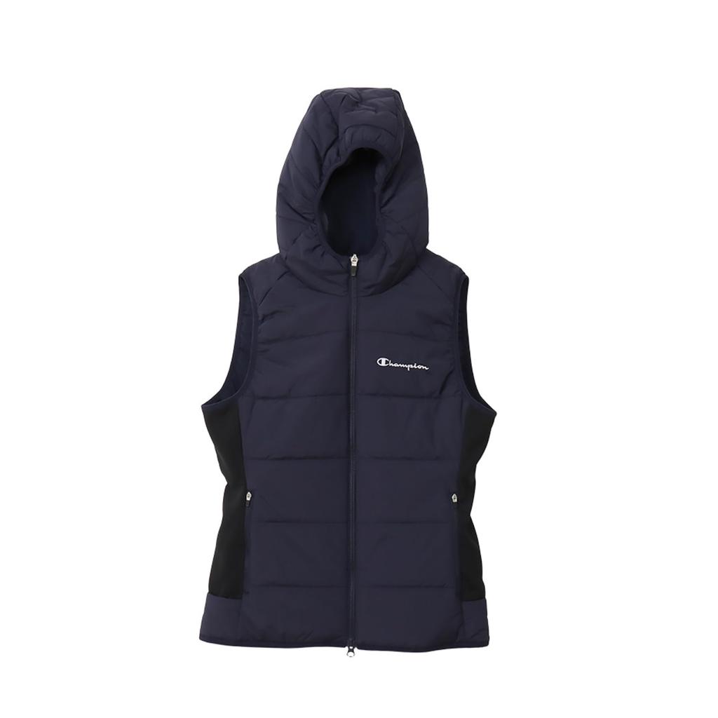 Outerwear Stretch Thermal Windproof Water Repellent Script Logo Zip Vest Golf Navy [Champion] Women's CW-AG606