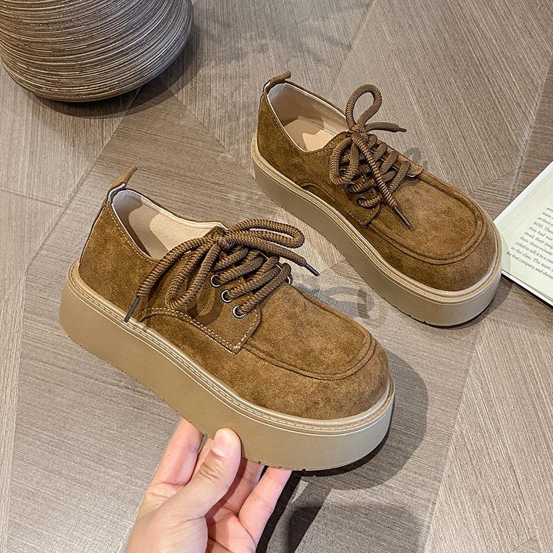 

Премиальные женские весенние новые ретро универсальные маленькие мужские модные с толстой подошвой на шнуровке увеличить 42 верблюд