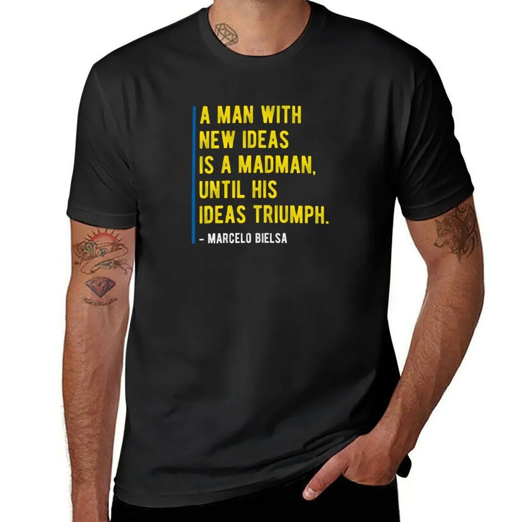 Maglietta con citazione di Marcelo Bielsa personalizzata per tifosi sportivi ragazzi stampa animalier magliette da uomo modello nuovo 2025