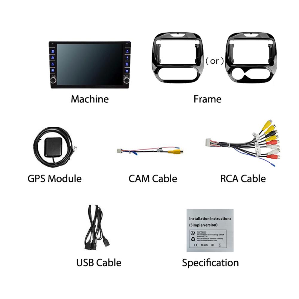 For Renault Captur Clio 2011-2018 With Button Knob Android Car Radio Multimedia Player Navigation Stereo GPS 2 Din Carplay 2+32GB