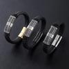 Punk Classic Gothic Vintage Leather Braided Stainless Steel Fashion Jewelry Bracelets for Men Magnetic Clasp  Gift