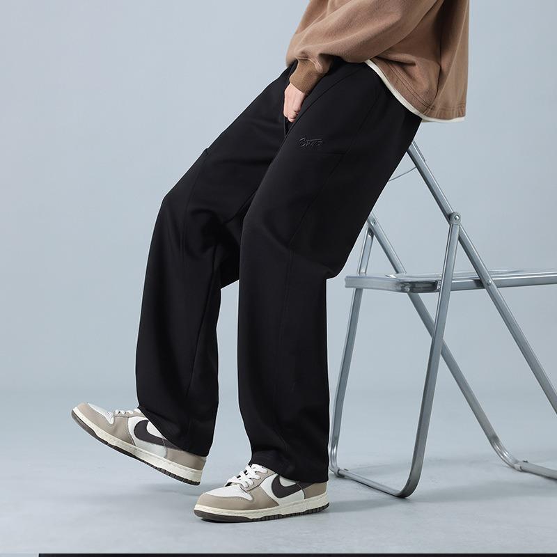 Pants Men's Spring and Autumn New Fashion Sports Pants Versatile Men's High Waist Loose Straight Wide Leg Sweatpants