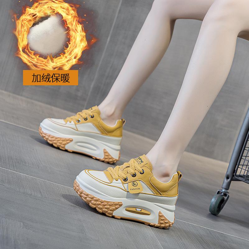Dad Shoes Internet Celebrity Bursting Board Women's Autumn 2025 New Lightweight Thick Sole Inner Height Increase Casual Fashion Sports Shoes Single Sh