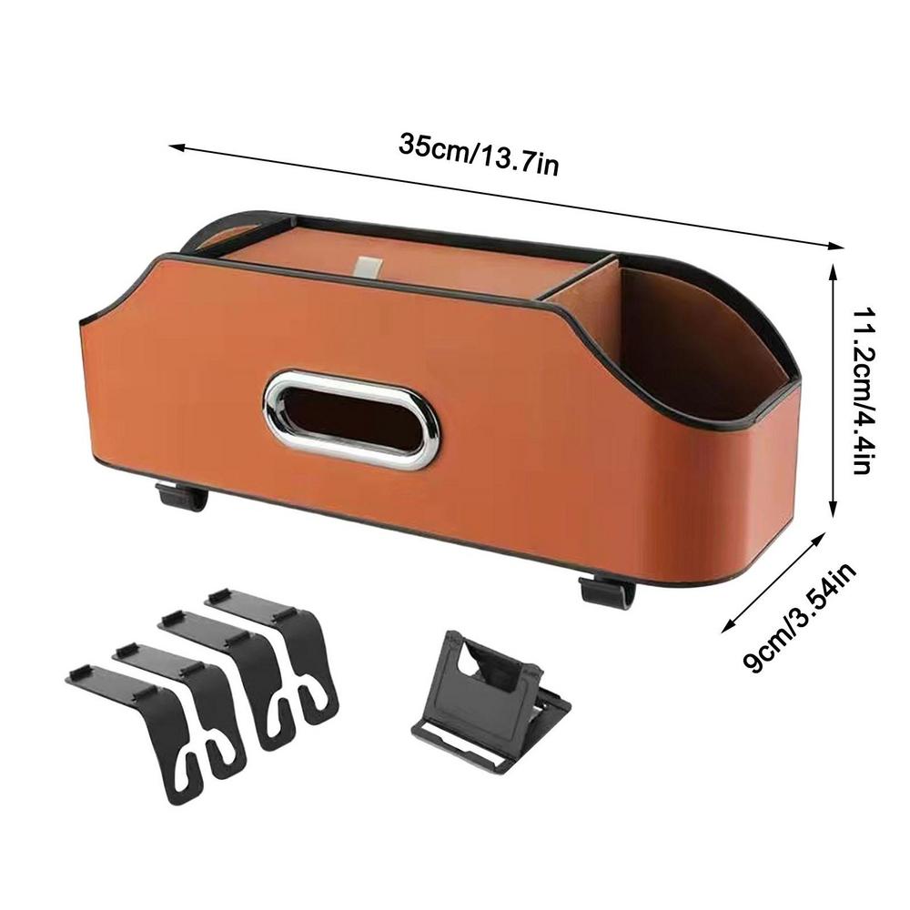 3 In 1 Car Seat Back Cup Holder Storage Box Tissue Box With Hook Auto Backseat Organizer Car Phone Holder For Auto Interior