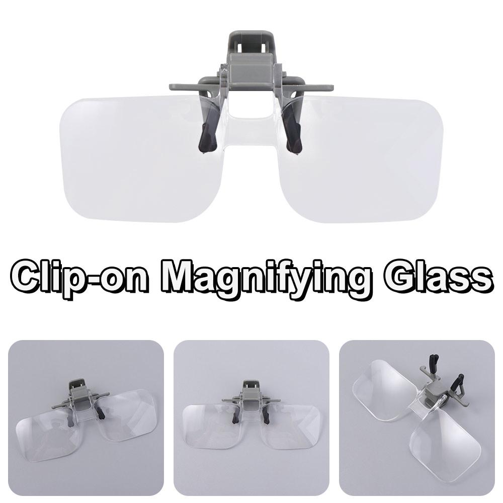 2X Magnification Head-mounted Magnifier Acrylic Optical Lens Flip Up Spectacles  Reading Assistance