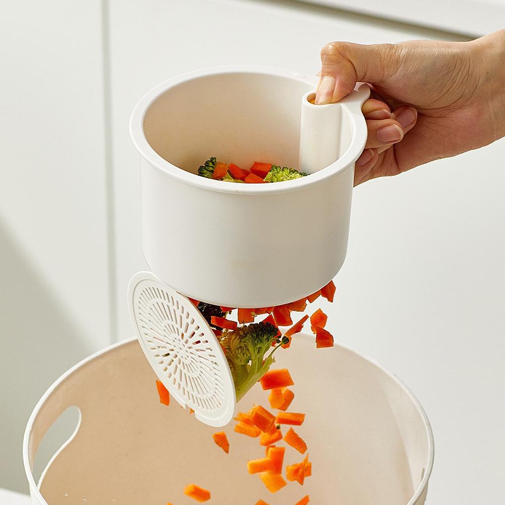 Kitchen Faucet Hanging Strainer, Press Automatic Dumping Draining Basket, Food Fruit Vegetable Drain Shelf Sink Storage Holder