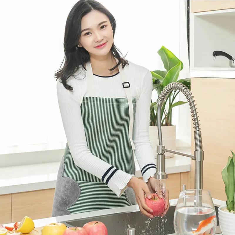 Towel Apron Adult Household Overalls with Hand Towels Oil-proof and Waterproof Kitchen Thickened Apron