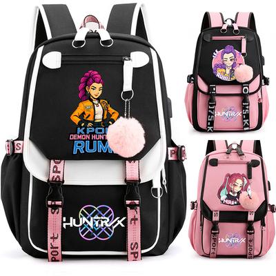 Zaino Stampato K-Pop Cartone Animato Anime Cartella Scolastica per Adolescente Studente Ragazza Ragazzo Zaino per Libri Grande Capacità Impermeabile Borsa da Viaggio Regalo per Bambino Rucksack
