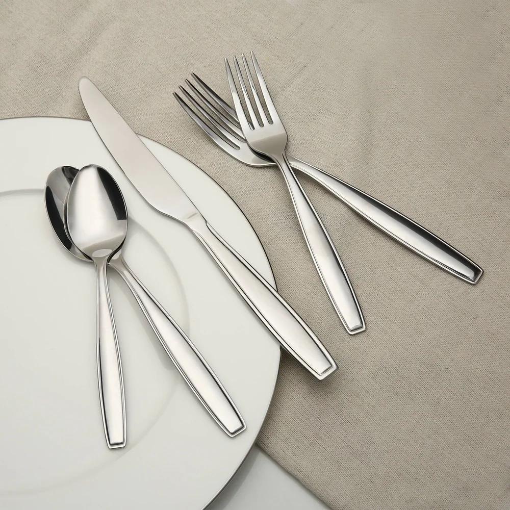 20 Piece Stainless Steel Flatware Set Service 4 Dishwasher Safe Includes Salad Forks Spoons Knives Durable Tableware Gift
