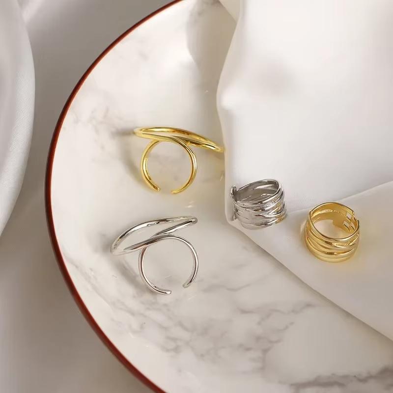 Ftcy S Exaggerated Lines Rings For Women Geometric Vintage Women‘S Unique Lines Massive Ring Set Jewelry Gifts