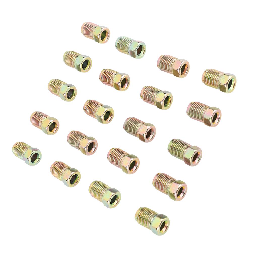 20 Stück Bremsleitungsmuttern Fittings M10 X 1mm Metrische Bremsleitungs-Invertbördel-Fittings für 3/16 Zoll Bremsleitungsrohr