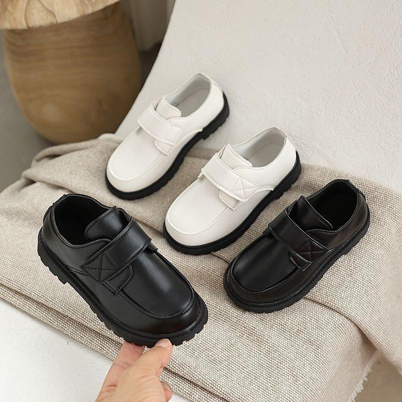 Boys Leather Shoes Soft Sole Boys Middle School and Older Students with Suit Black Performance Shoes Girls Single Shoes