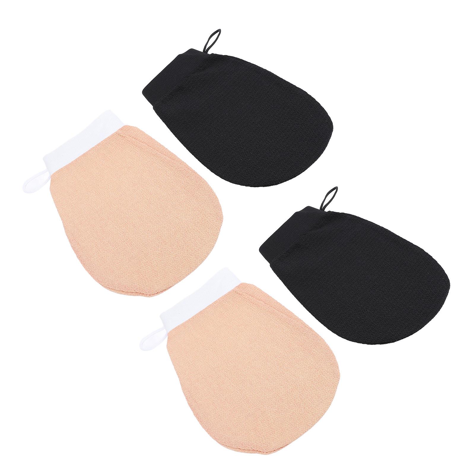 

4pcs Exfoliating Gloves Dead Skin Removing Shower Body Scrubber Gloves for Home Spa Black and