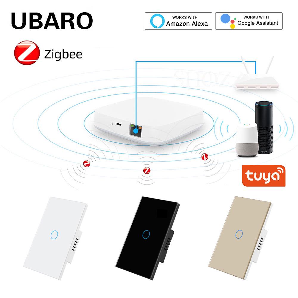 US Standard Zigbee Smart Glass Switch with Alexa Voice Control, App Support, and Customizable Single Zero Fire Switch
