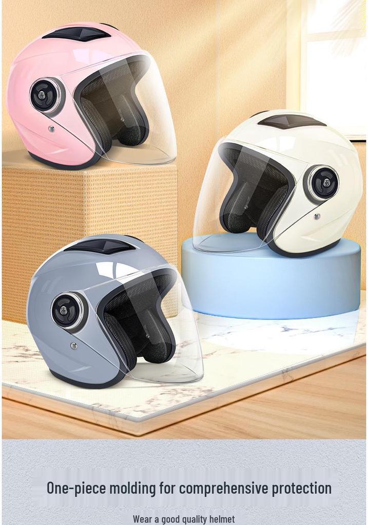 3C Certified Double Visor Electric Motorcycle Helmet, Unisex Winter Model, All-Season Safety Helmet