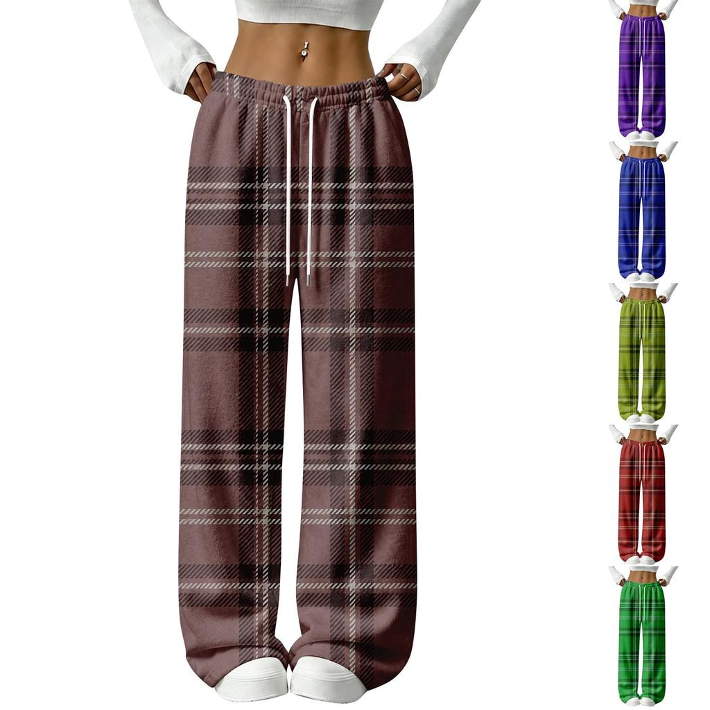 Women's Straight Leg Flannel Pants Halloween Pajama Bottoms for Cozy Home Wear