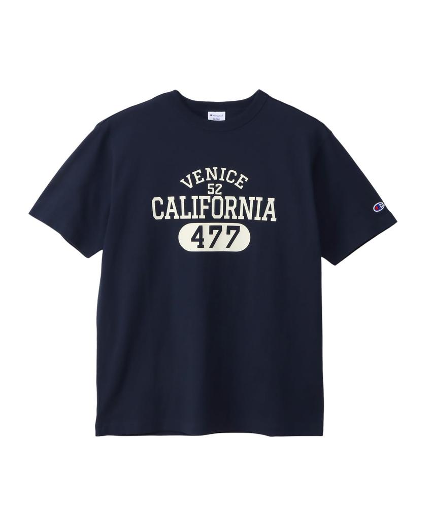 Champion Basic Short Sleeve USA Crew Men's T-Shirt, Navy, 100% Cotton, Print, Neck, C3-B344