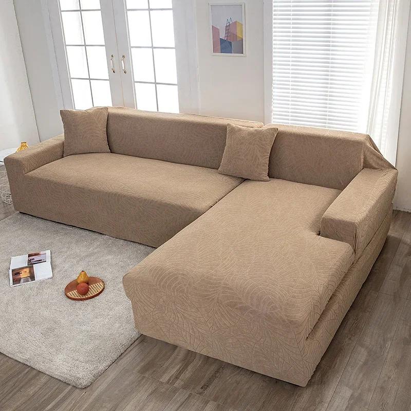 Jacquard Sofabezüge 1/2/3/4 Sitzer Uni Couchbezug L-Form Verdicken Sofabezug Schutz Bankbezüge