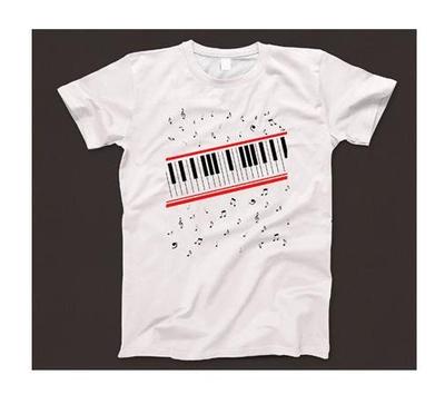Beat It Keyboard T Shirt 342 Retro White
