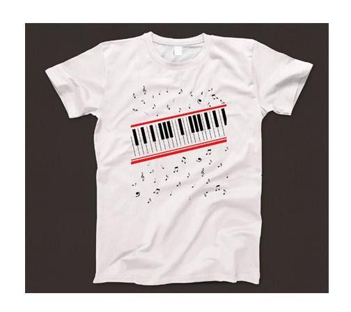 Beat It Keyboard T Shirt 342 Retro White