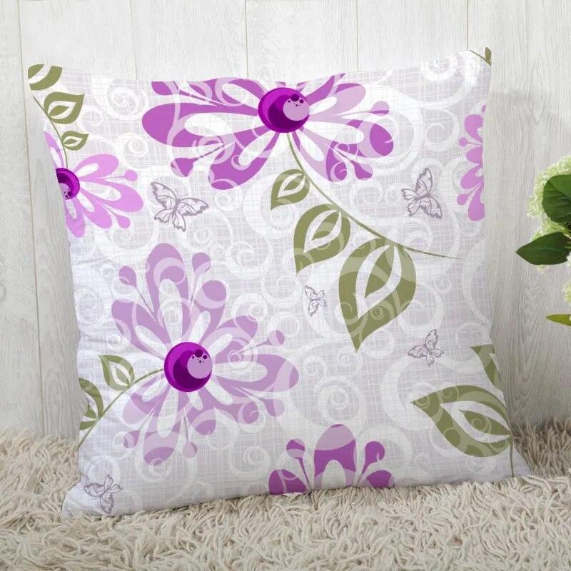 Pillowcase Flower Pattern Square  Christmas Zipper