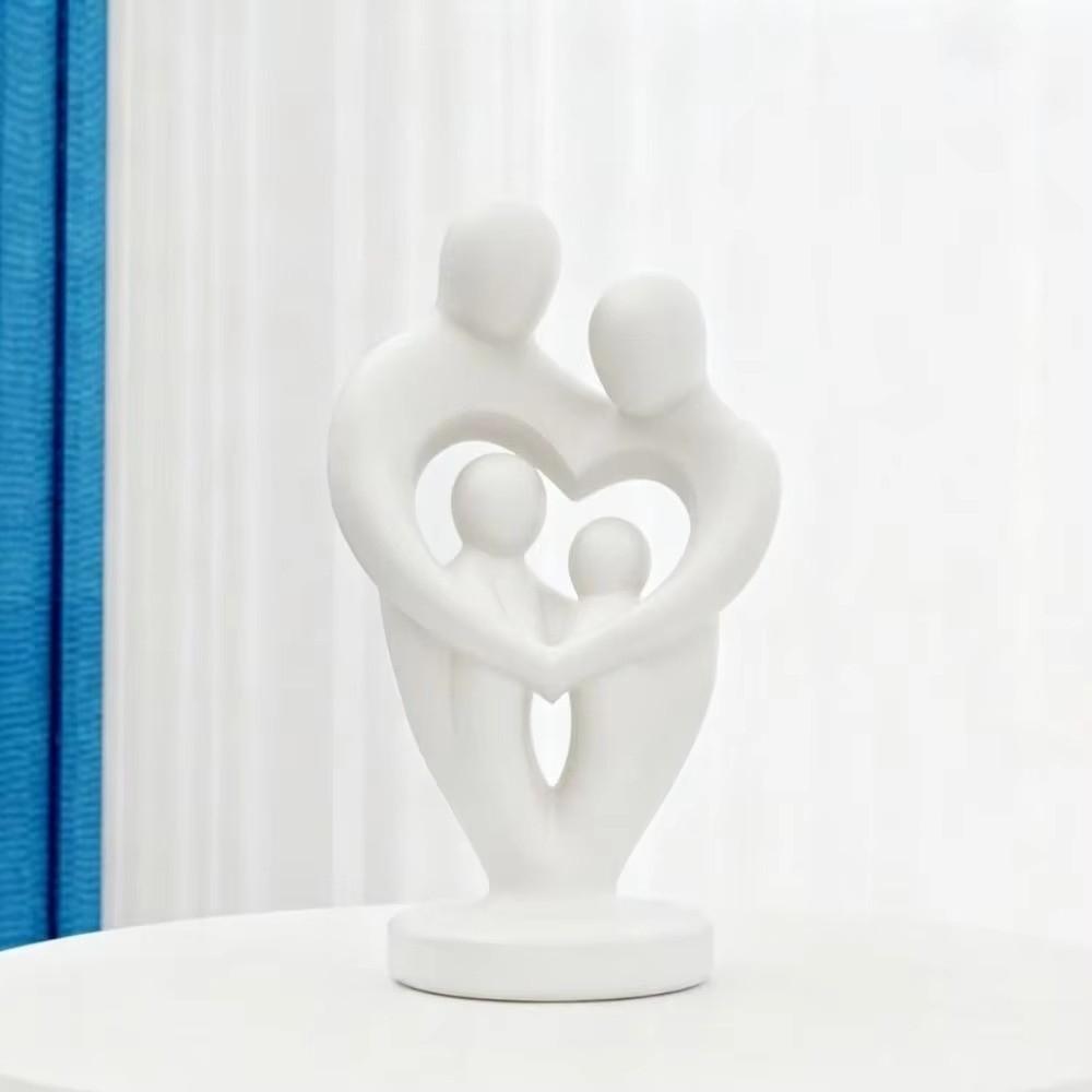 Modern Abstract Sculpture Heart Shape Parent Child Statue New Family Love Figurine