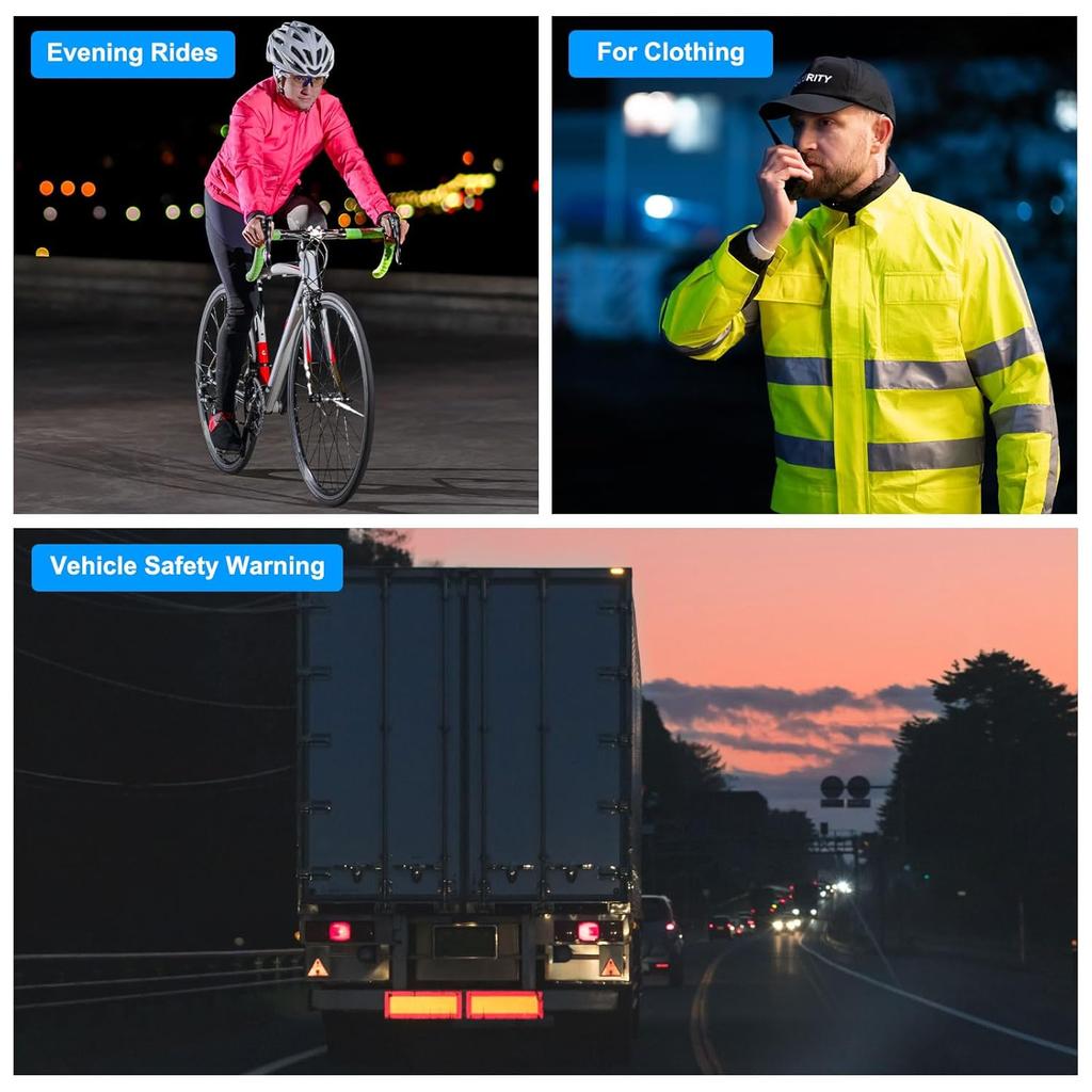 PATIKIL Reflective Stickers, 30 Pcs Safety High Visibility Reflective Sticker Waterproof Driveway Reflectors for Bicycle, Motorcycle, Fluorescent