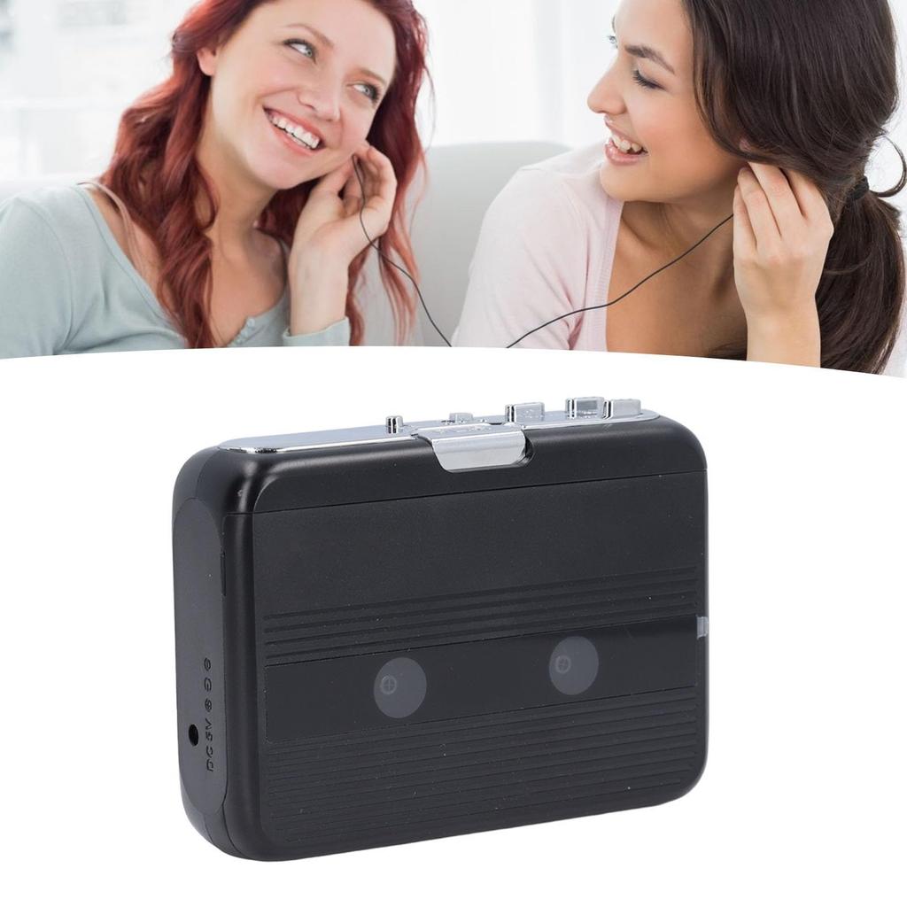 Bluetooth Cassette Portable Tape with USB or AA Vintage Audio Cassette Player with Headphones Player, Player/Recorder Auto-Reverse, Powered, 3.5mm