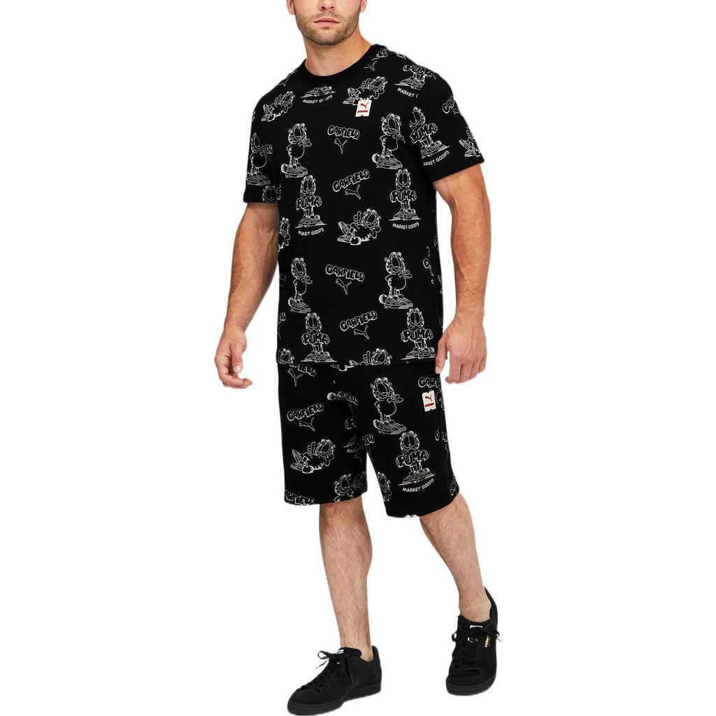 Puma Garfield Print Pullover Crew Neck Short Sleeve T-shirt Men Tops Black 534434-01