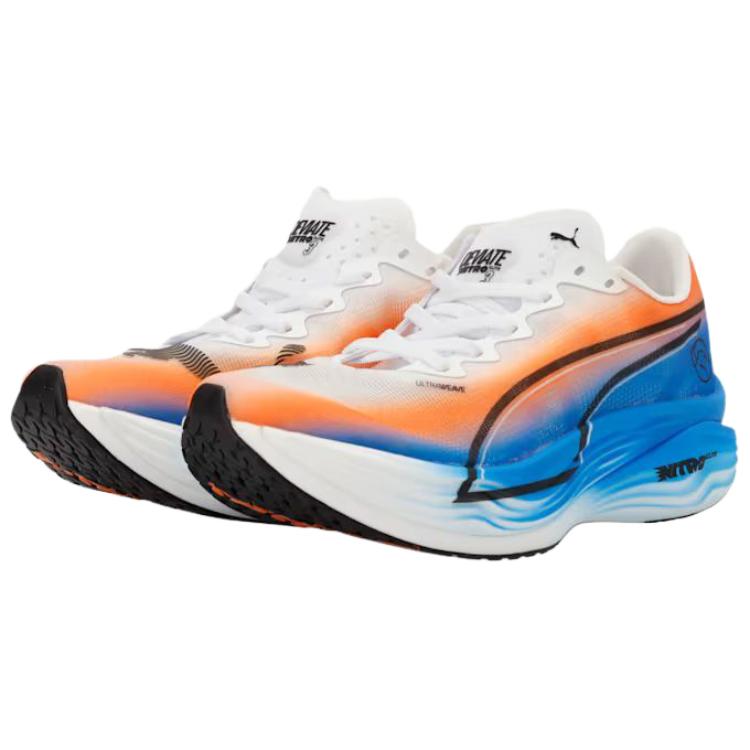 Puma Deviate Nitro Elite 3 Comfortable Soft Lightweight Marathon Running Shoes Women running shoes White Orange Blue 313421-01