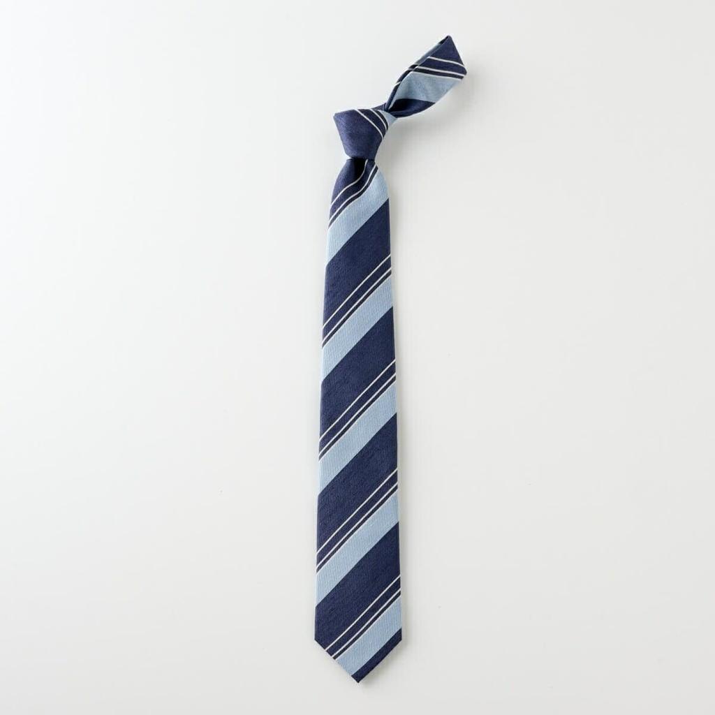 [Ojie] Men's Linen Tie, Silk Blend, Regimental Stripe, Business Tie, Made in Japan, Stylish, SpringSummer