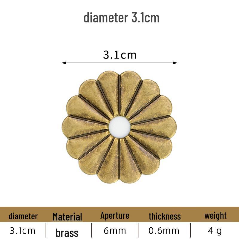 Rondella Piana Gasket in Ottone Rame Antico con Manico Irregolare per Costruzione Mobili Classici