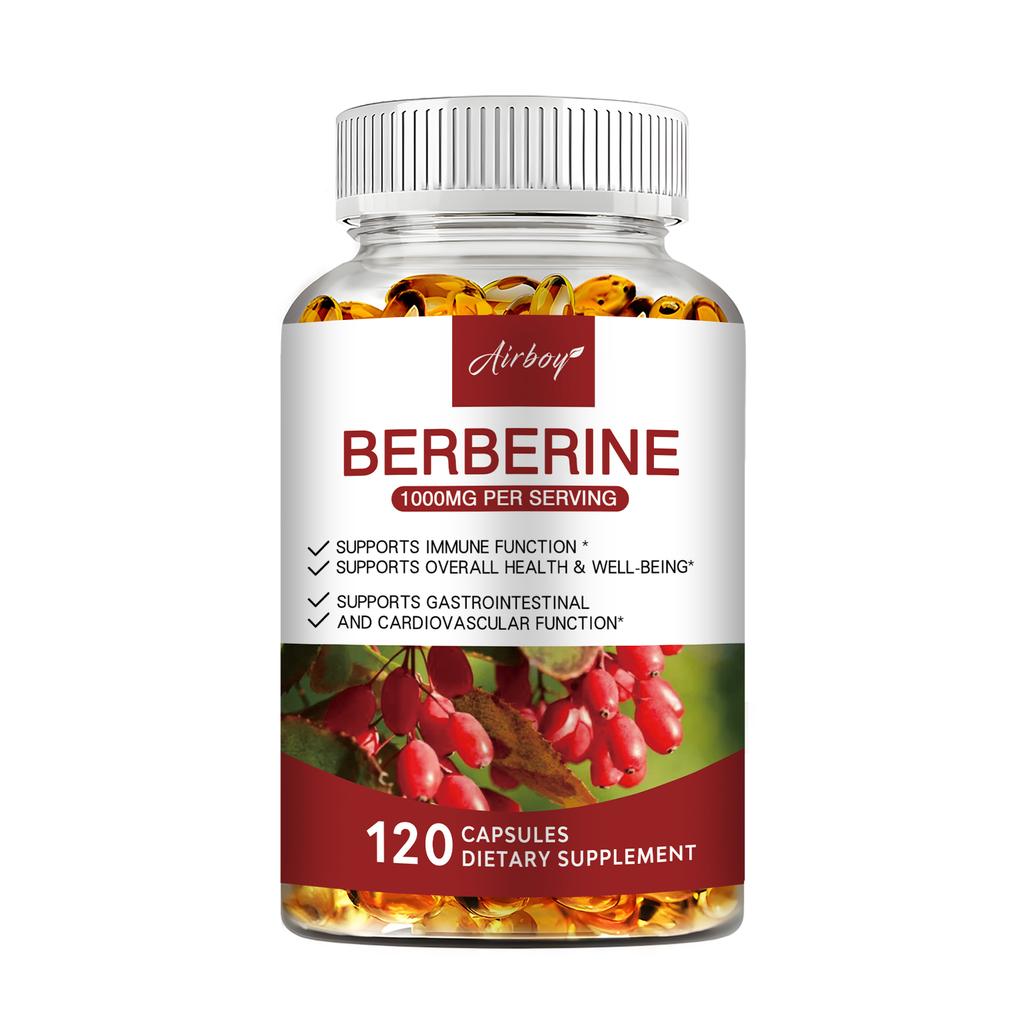 Premium Berberine, 1000 Mg, Supports Cardiovascular Health and Overall Well-Being, 120 Capsules