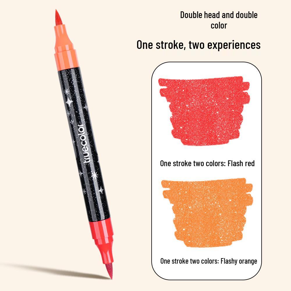True Color Double-Ended Soft Tip Watercolor Marker for Kids - Black Box Doodle Pen