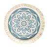 Placemat Cotton Polyester Round Soft Comfortable Woven Placemat with Tassels for Kitchen Decor C S