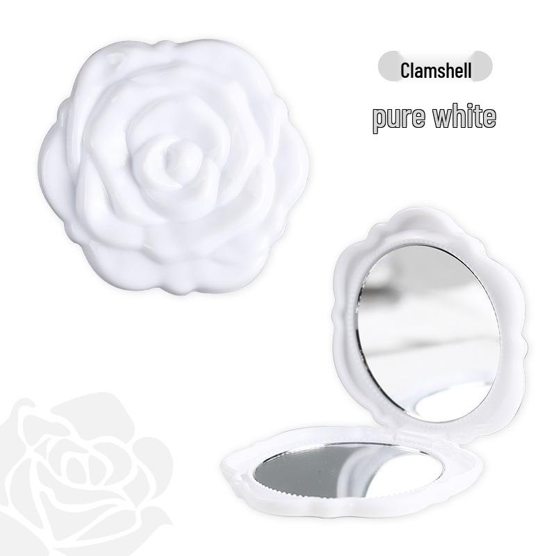 Portable Folding Rose Mirror: Compact HD Double-Sided Makeup Mirror with Flip-Top Design