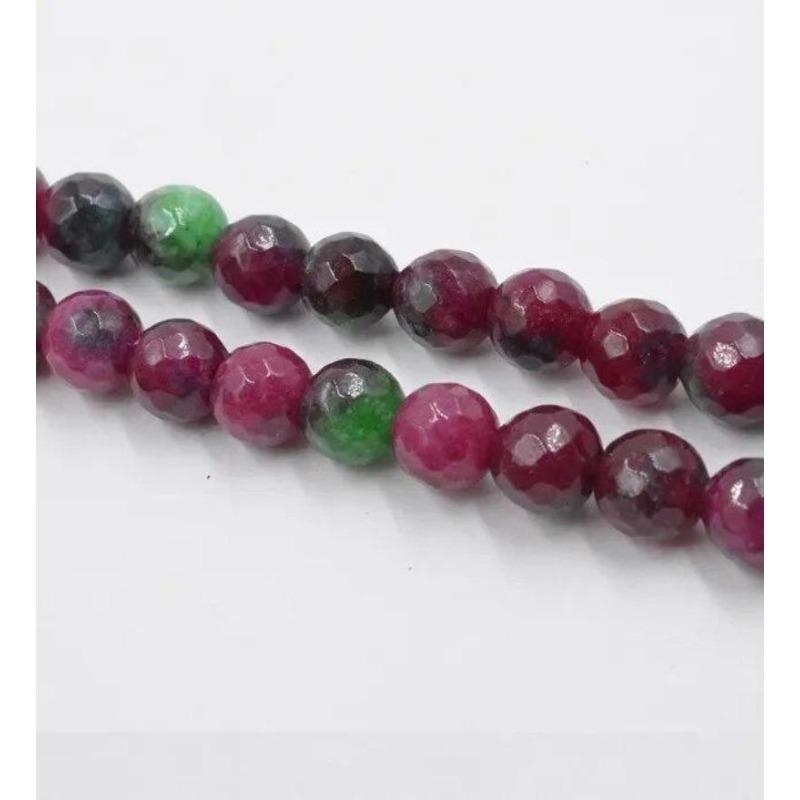 Natural Faceted Imitation Tourmaline Round Stone Beads for DIY Jewelry Making