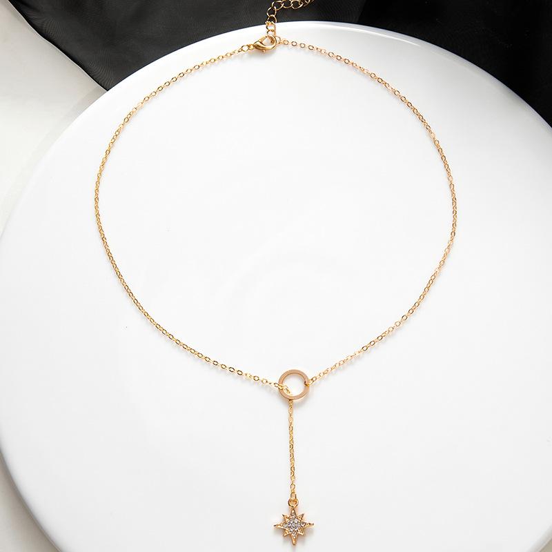 Ladies Elegant Hexagram Pendant Necklace