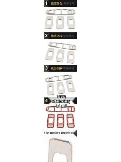 Bestune X80 Glass Lift Decorative Frame - Stainless Steel Window Armrest Switch Button Sequin Accessory