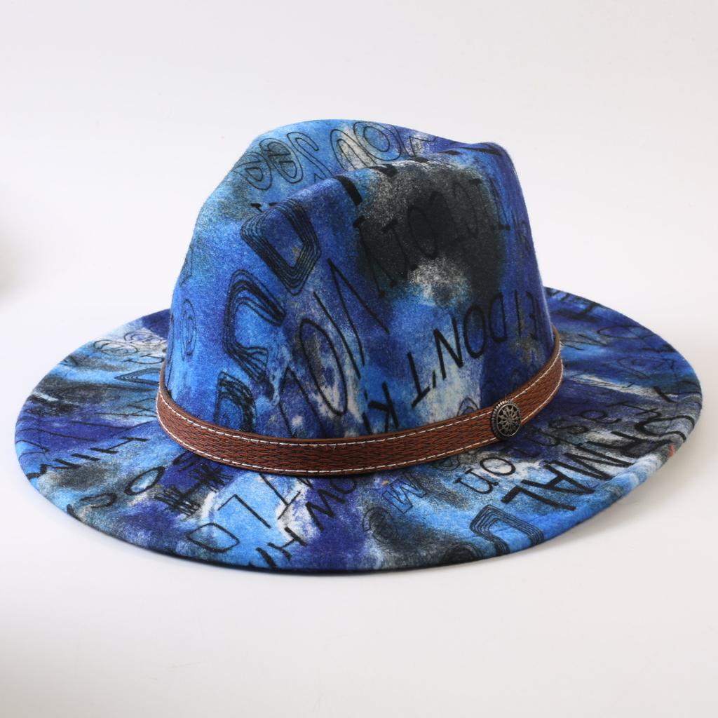 New European and American style letter printing fashion top hat men's and women's fashion jazz hat sunscreen sun hat