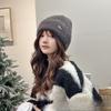 Autumn and Winter Hats for Women Plush New Korean Knitted Hats Versatile Warm Ear Protection Thickened Fashionable Wool Cold Hat