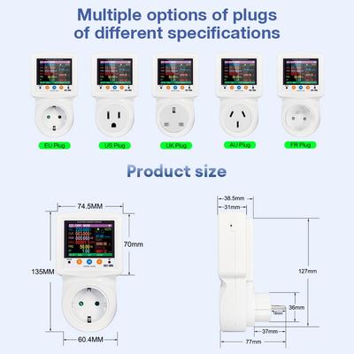 WIFI Smart Wattmeter Digitales Strommessgerät Stromverbrauch Energiemessgerät Spannung Strom Schutz EU-Stecker Zeitschalter