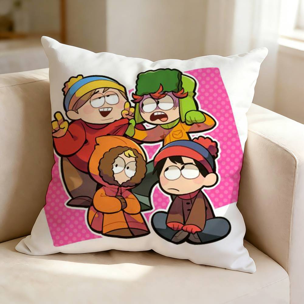 Stopmotion animation SSouth PPark Pillow Case Square DoubleSided Sofa Cushion Cover Bedroom Bedside Pillow